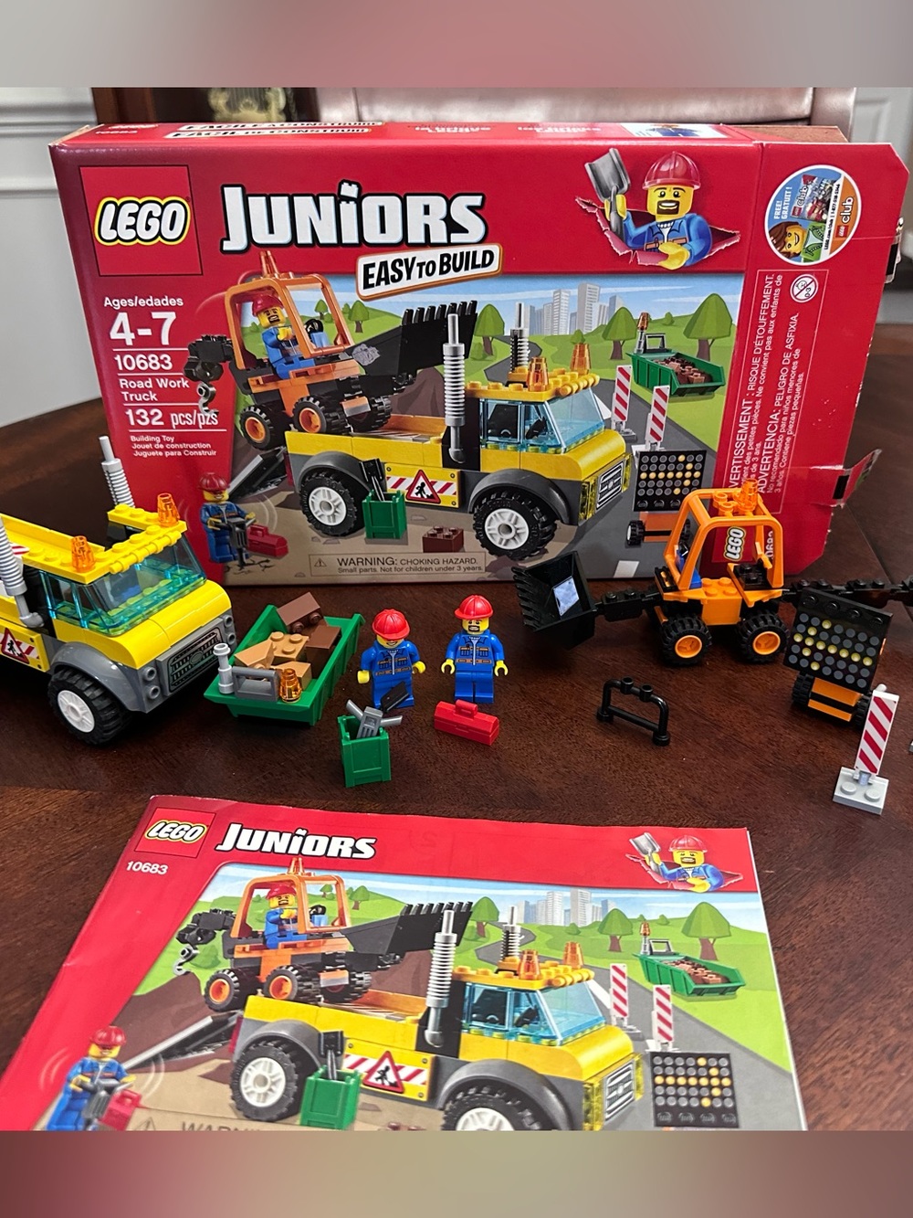 LEGO Juniors Yellow Road Work Truck & Construction Vehicles Set #10683 Minifigs